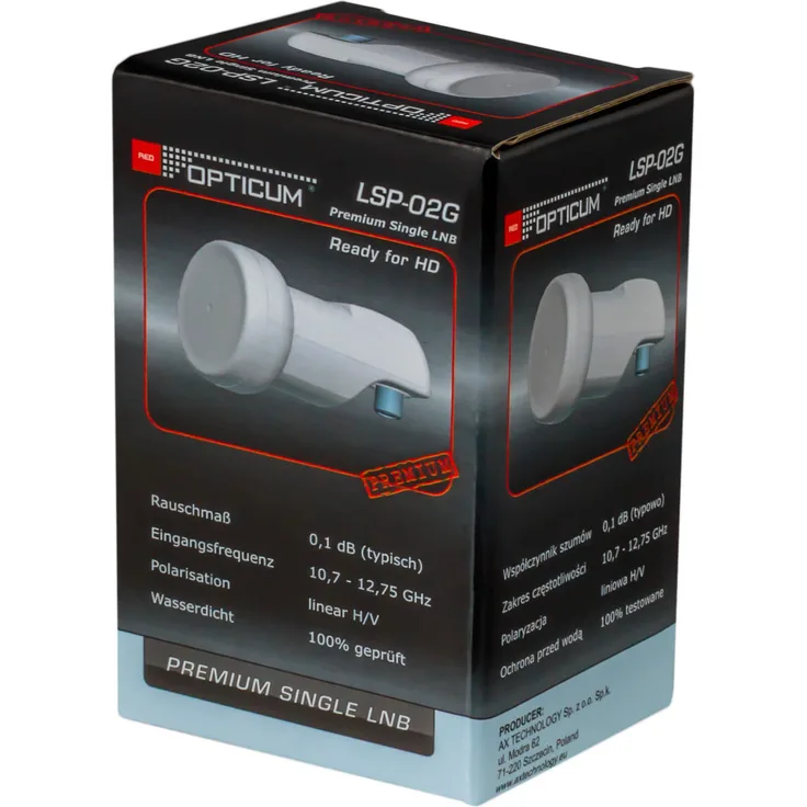 RED Opticum Premium LSP-02G Single LNB 0,1 dB