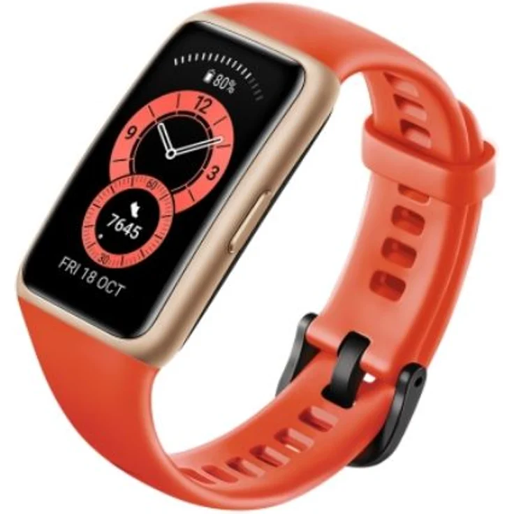Huawei Band 6 Fitness-Tracker Damen, 43 x 25,4mm, Kunststoffarmband, Amber Sunrise – Bild 4