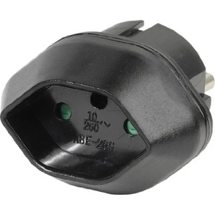 Vivanco TA CH-D Reisestecker Schweiz Buchse (Schuko Stecker schwarz)