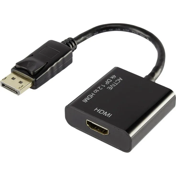 Renkforce DisplayPort / HDMI Adapter [1x DisplayPort Stecker - 1x HDMI-Buchse] Schwarz vergoldete St
