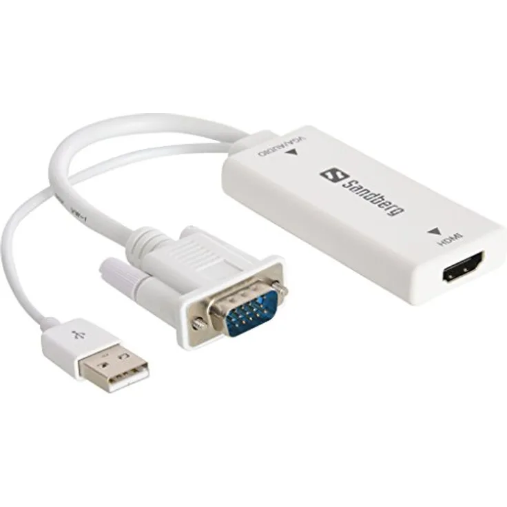 Sandberg 508-78 VGA und Audio auf HDMI Converter weiß