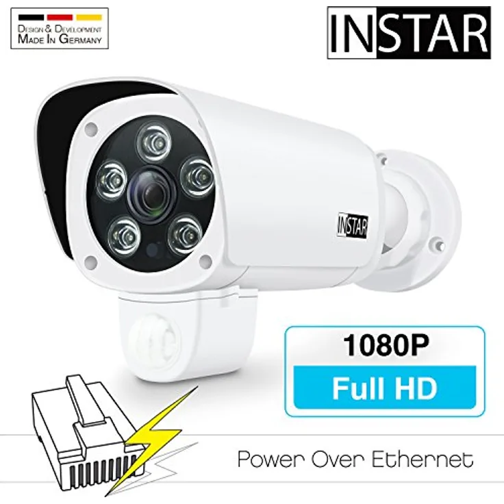 Instar IN-9008 Full HD PoE (10093) Überwachungskamera, Weiß