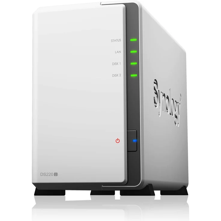 Synology DS220j 16 TB 2 Bay Desktop NAS-Lösung | Installiert mit 2 x 8 TB Western Digital Red-Laufwerken DS220J-16TB-RED – Bild 1