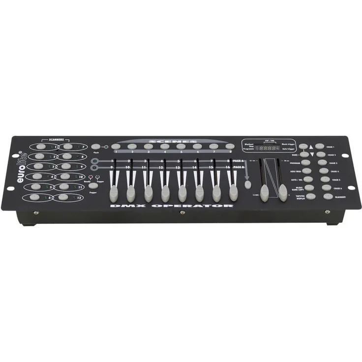 Eurolite DMX Controller DMX Operator 192 16-Kanal 19 Zoll-Bauform, Musiksteuerung