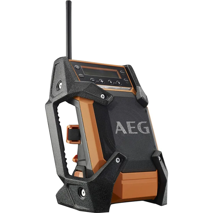 AEG Baustellenradio mit DAB+ FM, 18 V, für Netz- oder Akkubetrieb, robustes Gehäuse, ohne Akku – BR1218C-0