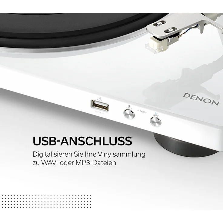Denon DP450USBBKEM Plattenspieler (USB Aufnahme, Riemenantrieb, Tonarmlift, eingebauter Vorverstärker, S-Tonarm) Schwarz – Bild 10