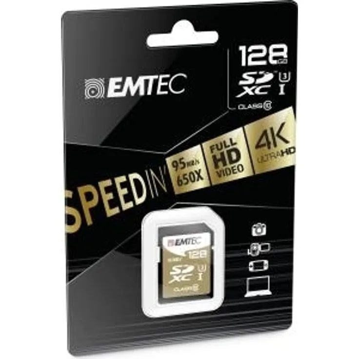 Emtec SD Card 128GB SDXC (CLASS10) Speedin + Kartenblister
