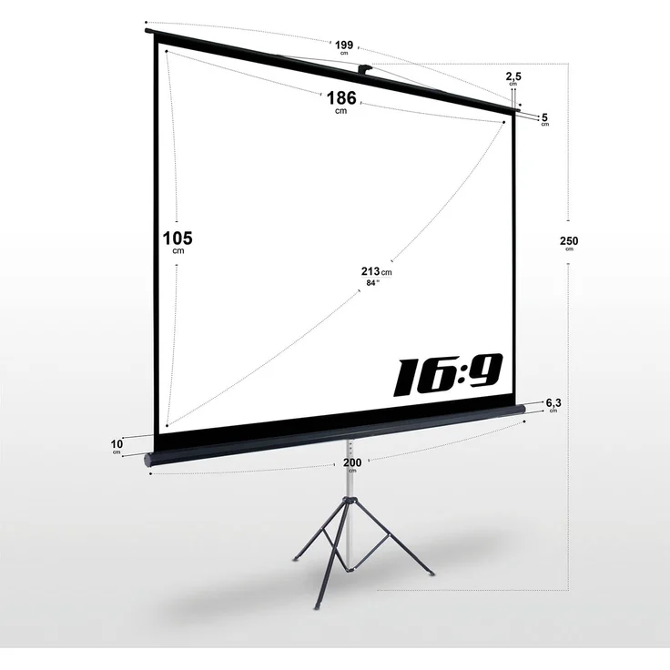 ESMART Professional MISATI Stativ Leinwand 186 x 105 cm (84'') 16:9 – Bild 3