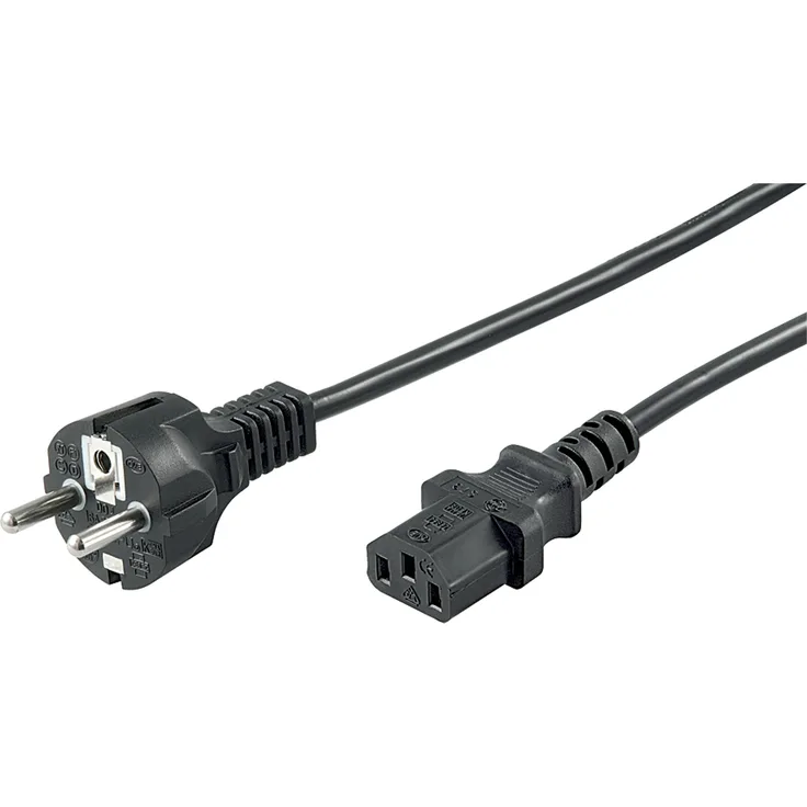 Goobay Netzkabel (Schukostecker auf IEC 320-C13 Buchse) 1,5 m schwarz