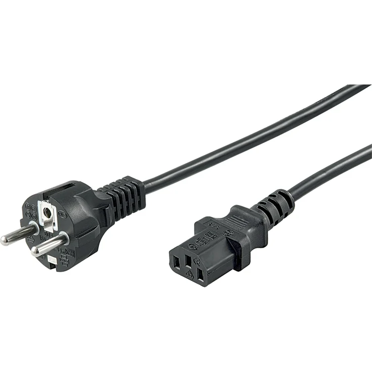 Goobay Netzkabel (Schukostecker auf IEC 320-C13 Buchse) 1,5 m schwarz – Bild 1