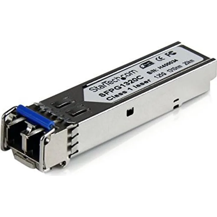 StarTech.com Cisco kompatibles Gigabit SFP Transceiver Modul mit DDM SM LC - Mini-GBIC bis 20Km, SFP, 1000 Mbit/Sek, LC, 9 mm, 65 mm, 14 mm
