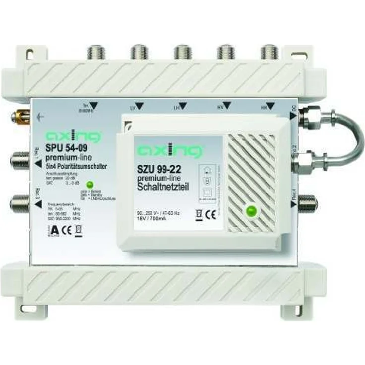 Axing SPU 54-09 SAT-Multischalter 4 Teilnehmer Premium-Line aktiv Quad-tauglich (5 x 4) – Bild 1