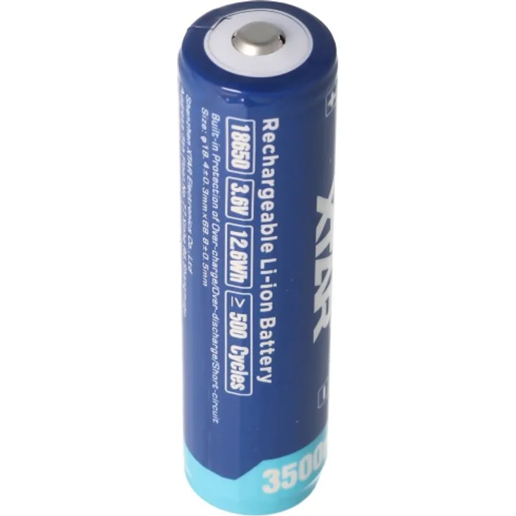 XTAR 18650 3500mAh 3,6V - 3,7V Li-Ion-Akku geschützt mit Kopf, Abmessungen 68,8x