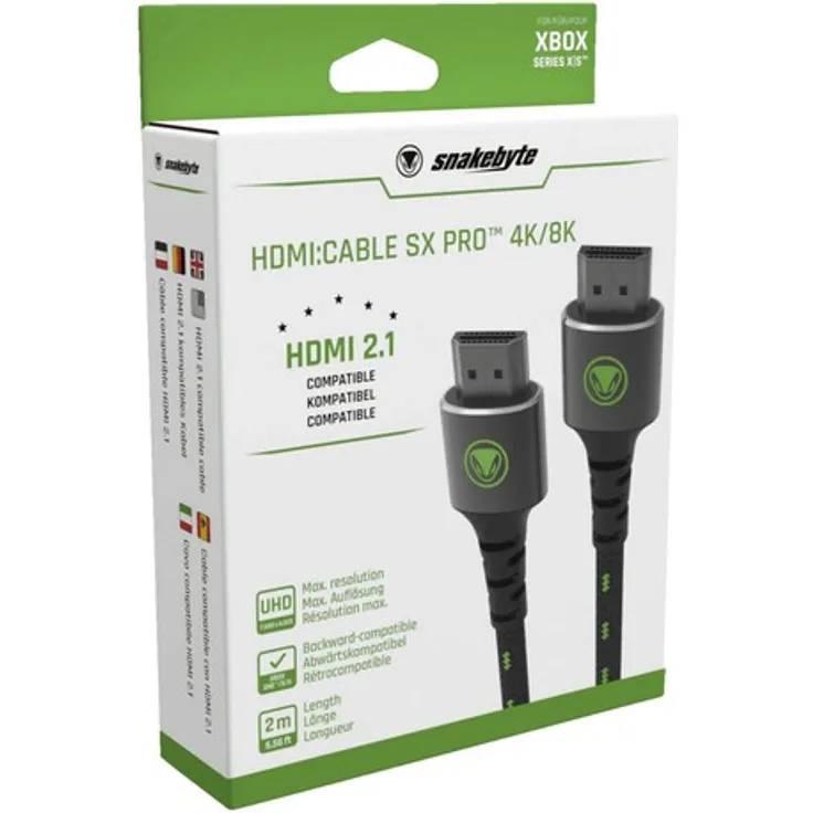 Snakebyte HDMI:CABLE SX PRO 4K-8K, Mesh-Kabel, 2m