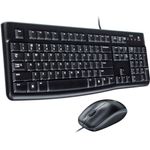 Logitech MK120 Kabelgebundenes Tastatur-Maus-Set, Optische Maus, USB-Anschluss, PC-Laptop, Italienisches QWERTY-Layout - schwarz
