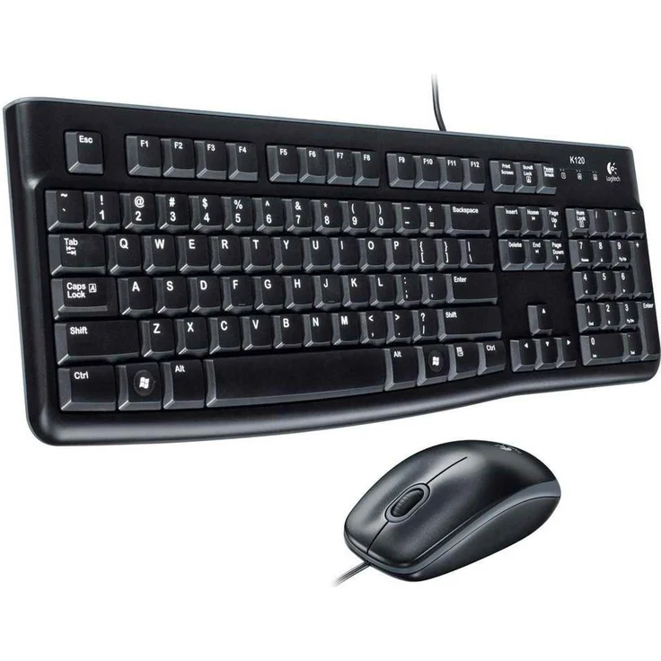 Logitech MK120 Kabelgebundenes Tastatur-Maus-Set, Optische Maus, USB-Anschluss, PC-Laptop, Italienisches QWERTY-Layout - schwarz – Bild 1