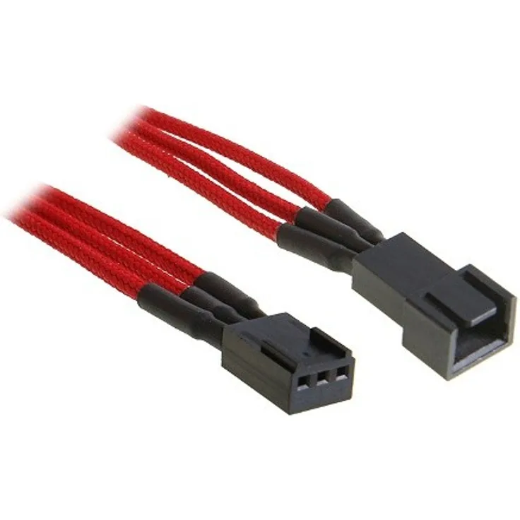 BitFenix Alchemy Multisleeved Cables - Verlängerungskabel für Lüfterspannungsversorgung - 3 PIN Internal Power (M) - 3 PIN Internal Power (W) - 30cm - Rot (BFA-MSC-3F30RK-RP)