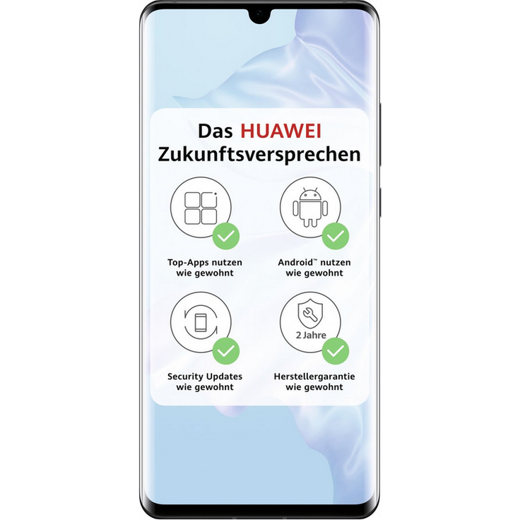 Huawei P30 Pro Smartphone 16,43cm (6,47 Zoll) OLED-Display, 256GB interner Speicher, 8GB RAM, Dual-SIM, Android, Black