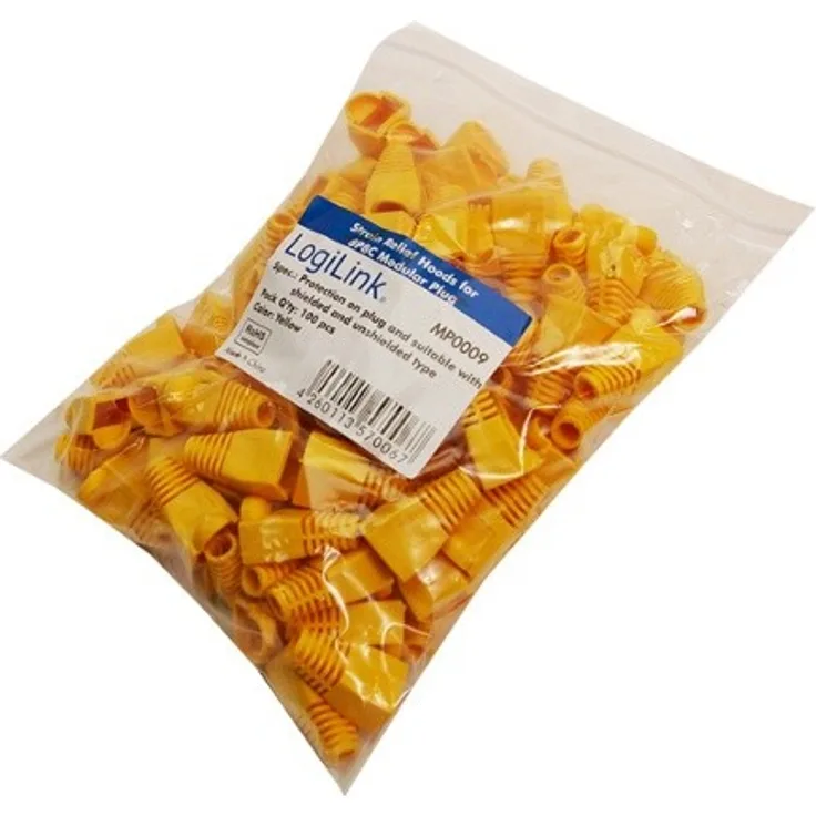 2direct LogiLink Knickschutz Hülle für Modularstecker (RJ45), Gelb, 100 Stück