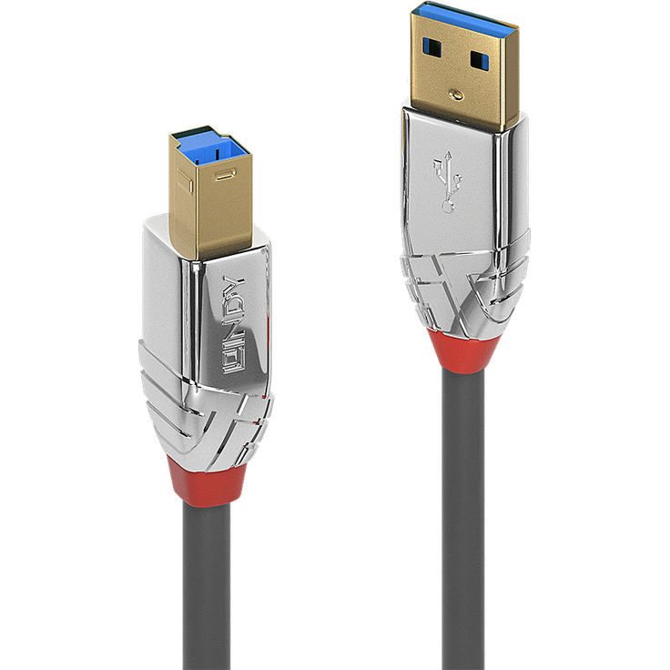 Lindy CROMO - USB-Kabel - USB Typ A (M) bis USB Type B (M) - USB 3,1 - 50cm - rund - Grau (36660) – Bild 1