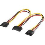 Goobay 95114 PC Y Stromkabel - Stromadapter - SATA Splitter, SATA 1x Buchse zu 2x Stecker 2x SATA-Standard Stecker > SATA Standard Buchse