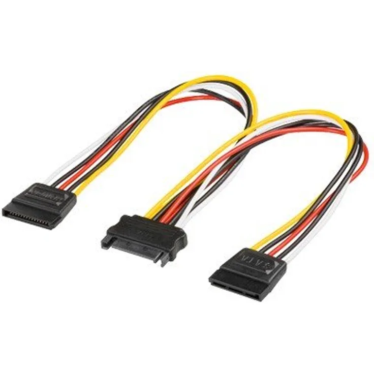 Goobay 95114 PC Y Stromkabel - Stromadapter - SATA Splitter, SATA 1x Buchse zu 2x Stecker 2x SATA-Standard Stecker > SATA Standard Buchse