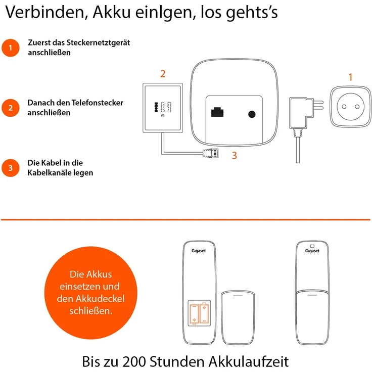 Gigaset E290 Duo - 2 schnurlose Senioren-Telefone ohne Anrufbeantworter - große Tasten, großes Display, Zielwahltasten für wichtige Nummern, Verstärker-Funktion für extra lautes Hören, schwarz – Bild 4
