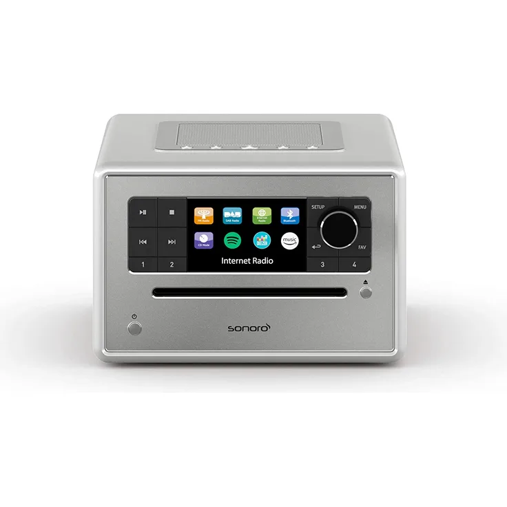 Sonoro Elite CD-Radio mit Bluetooth, WLAN, LCD-Display, silber - Preisvergleich