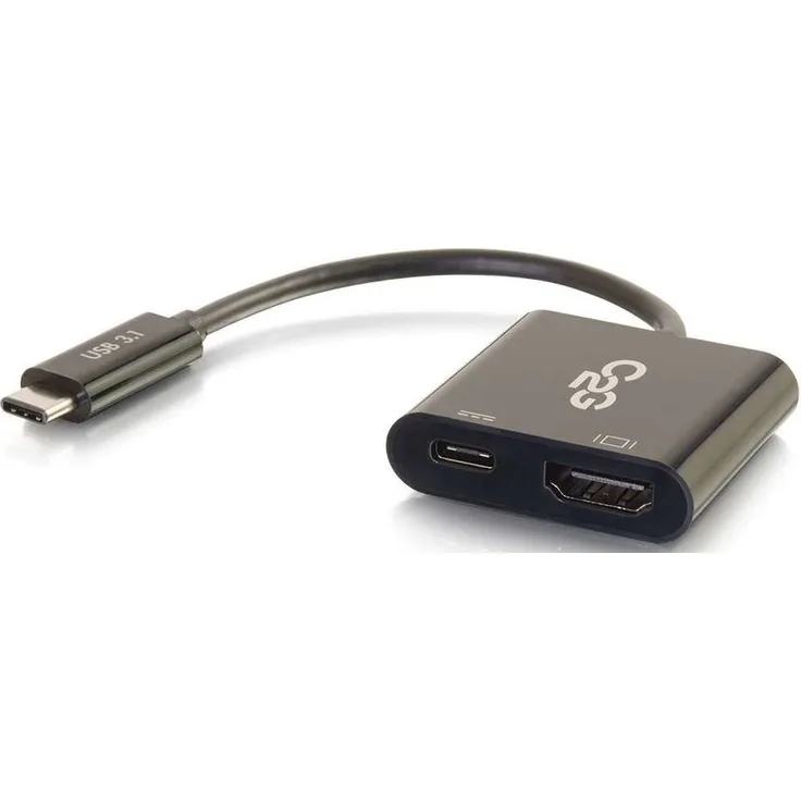C2G 80492 - Kabelschnittstellen--Adapter (HDMI, HDMI, USB-C, Male Connector-Female Connector, Schwarz)