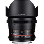 Samyang 10-3,1 Objektiv Video DSLR Canon EF manueller Fokus Videoobjektiv 0,8 Zahnkranz Gear, Weitwinkelobjektiv schwarz