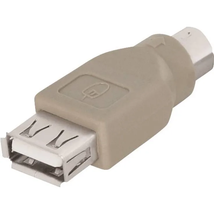 Tastatur- / Maus-Adapter PS/2 Stecker auf USB Buchse