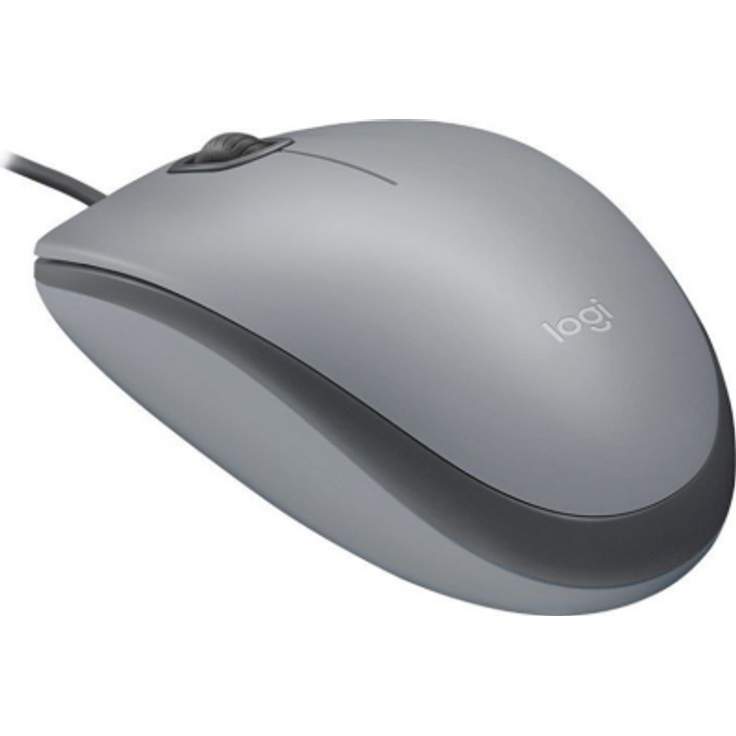 Logitech M110 Silent Maus mit Kabel, 1000 DPI Sensor, USB-Anschluss, 3 Tasten, Quiet-Mark Zertifiziert, Für Links- und Rechtshänder, PC-Mac - Grau – Bild 3