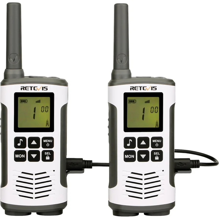 Retevis RT45 Walkie Talkie Funkgerät Lizenzfrei 16 Kanäle VOX Rufton Taschenlampe PMR Funkgerät Set Wiederaufladbar USB Ladekabel(1 Paar) – Bild 1
