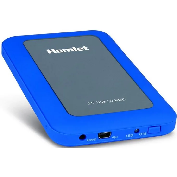Hamlet 2.5'' SATA-II 2.5 Zoll Blau, Grau - Speicherlaufwerksgehäuse (2.5 Zoll, SATA, Serial ATA II, Blau, Grau, 5 Gbit-s, 132 mm, 79 mm)