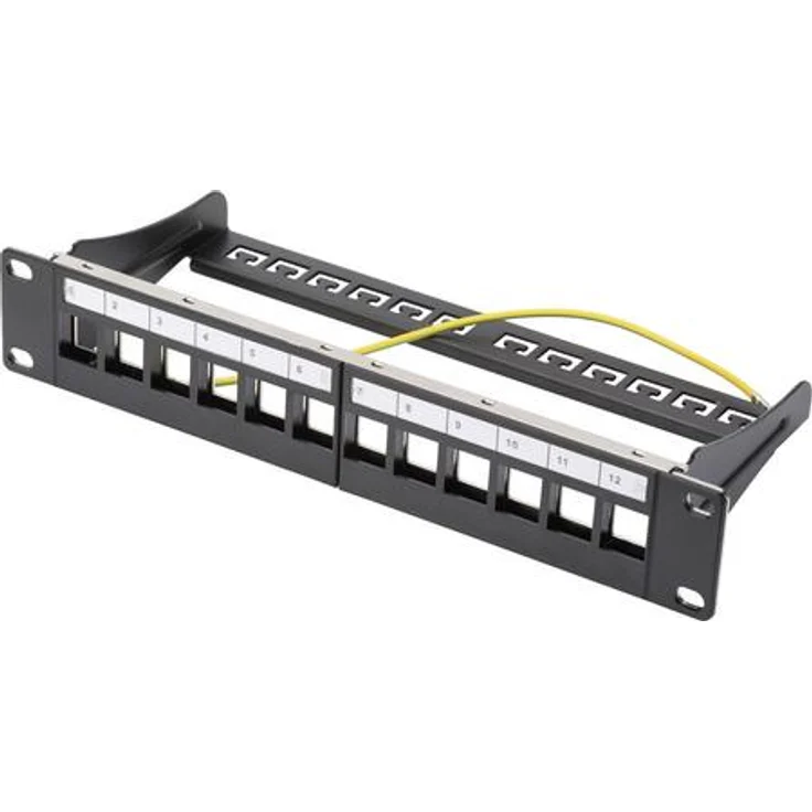 Digitus Modular Patch Panel, geschirmt, 12-Port Blank,1HE,254mm (10'') Rack Mount,schwarz RAL 9005 (DN-91420) – Bild 1