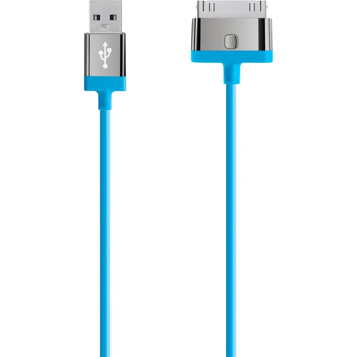 Belkin Lade-Sync Kabel (30-pin Anschluss, 2m) für Apple iPod-iPhone-iPad blau