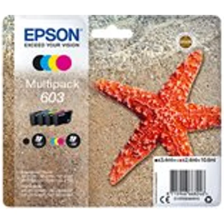 Epson 603 Multipack - 4er-Pack - Schwarz, Gelb, Cyan, Magenta - Original - Blisterverpackung - Tintenpatrone - für Expression Home XP-2100, 2105, 3100, 3105, 4100, 4105, WorkForce WF-2810, 2830, 2835, 2850