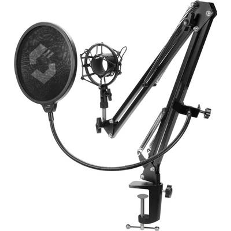 Speedlink Volity Streaming Accessory Set - Mikrofonhalterung für Streamer-Gaming-Computer-Notebook-Laptop, Shock-Mount, schwarz