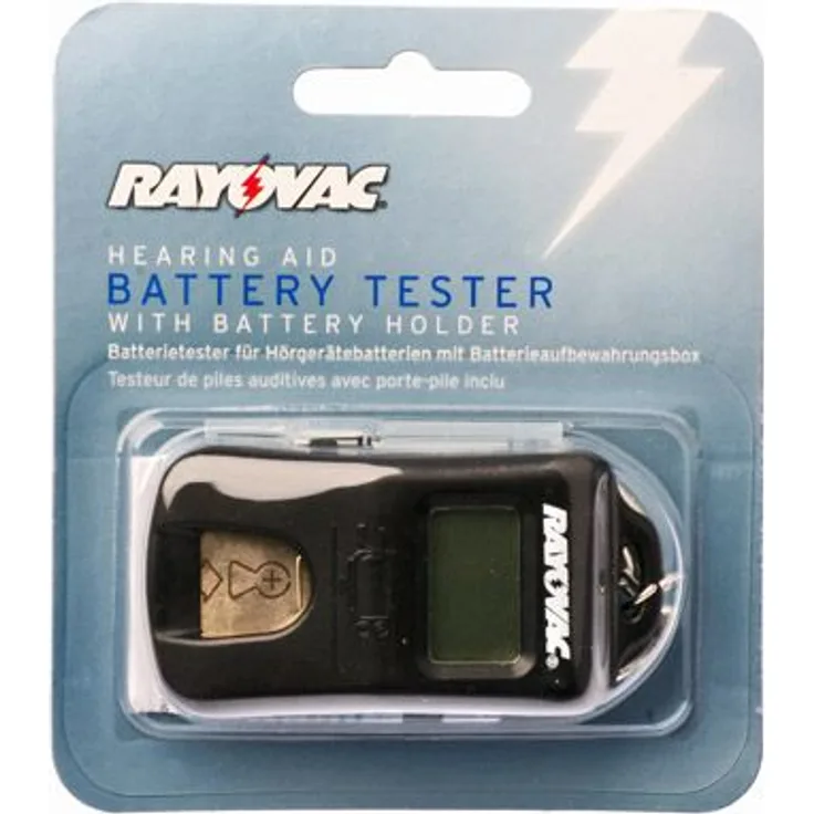 Rayovac - Tester für Hörgerätebatterien - inkl. Batterieaufbewahrungsbox