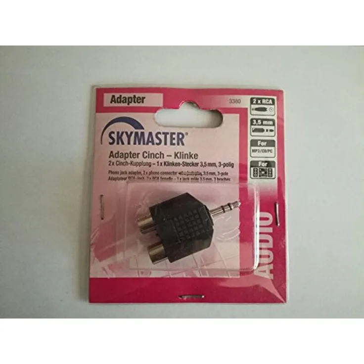 Skymaster KAS Klinke-Chinch Adapterstecker 3,5 mm 2X Kupplung schwarz