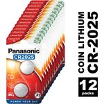 Panasonic CR2025 Lithium Knopfzelle, 3V, 12 Packungen (24 Stück)
