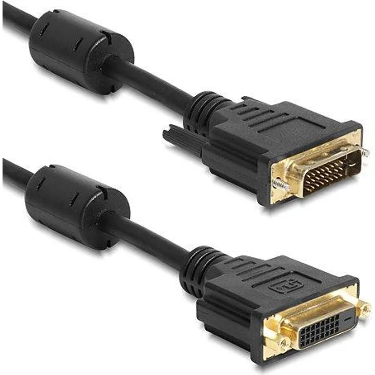 DeLOCK - DVI Verlängerungskabel - DVI-D 24+1 (M) - DVI-D 24+1 (W) - 2,0m - schwarz (83186)
