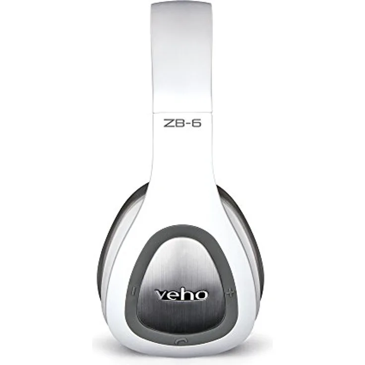 Veho ZB-6 On-Ear Bluetooth Kopfhörer | Faltbares Design | Mikrofon | Fernbedienung | Wired Option | Wiederaufladbarer drahtloser Kopfhörer - Weiß (VEP-016-ZB6-WH)