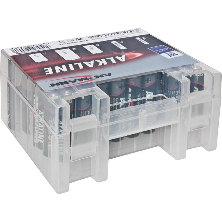 ANSMANN Alkaline Batterie Box 1.5V - Longlife Alkalibatterien - Sparpaket in einer robusten Vorratsbox inkl. 14x Micro AAA 12x Mignon AA 4x Baby C 4x Mono D 1x E-Block 9V - 35 Stück – Bild 1