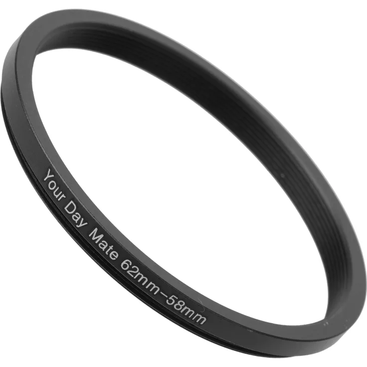Your Day Mate GmbH Step Down Ring, 62 auf 58 mm Durchmesser, kompatibel mit Objektiven aller Hersteller wie Canon, Sony, Nikon, Fujifilm, Filteradapter Kamera