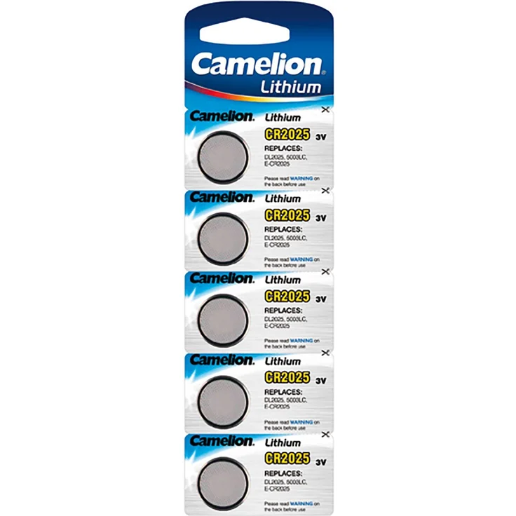 Camelion 13005025 Lithium Knopfzelle, CR2025, 3V, 5er-Pack, Blister – Bild 1