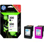 HP 300 Multipack Original Druckerpatronen (1x Schwarz, 1x Farbe) für HP Deskjet D1660, D2560, D2660, D5560, F2480, F4224, F4280, F4580, HP ENVY 110, 114, 120, HP Photosmart C4680, C4780