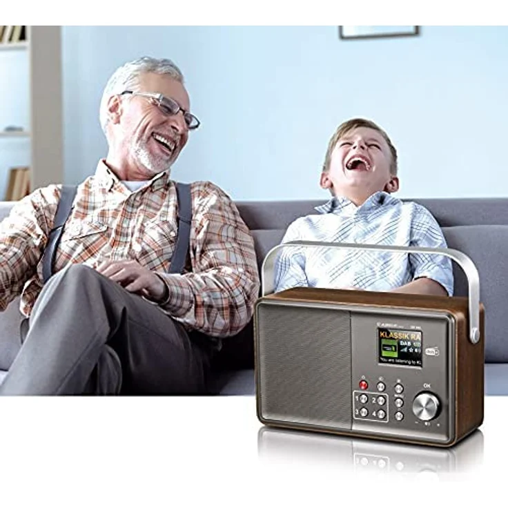 DR 860 Senioren Digitalradio, DAB+, UKW, TFT-Farbdisplay, Retrostil, Holz, braun, silber – Bild 2