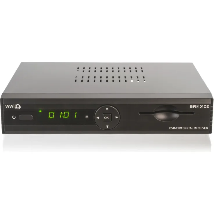WWIO BrE2ze T2-C Hybrid Digital Receiver HD-TV, DVB-T2, DVB-C, Enigma2, PVR-Ready, LAN, HDMI-Kabel