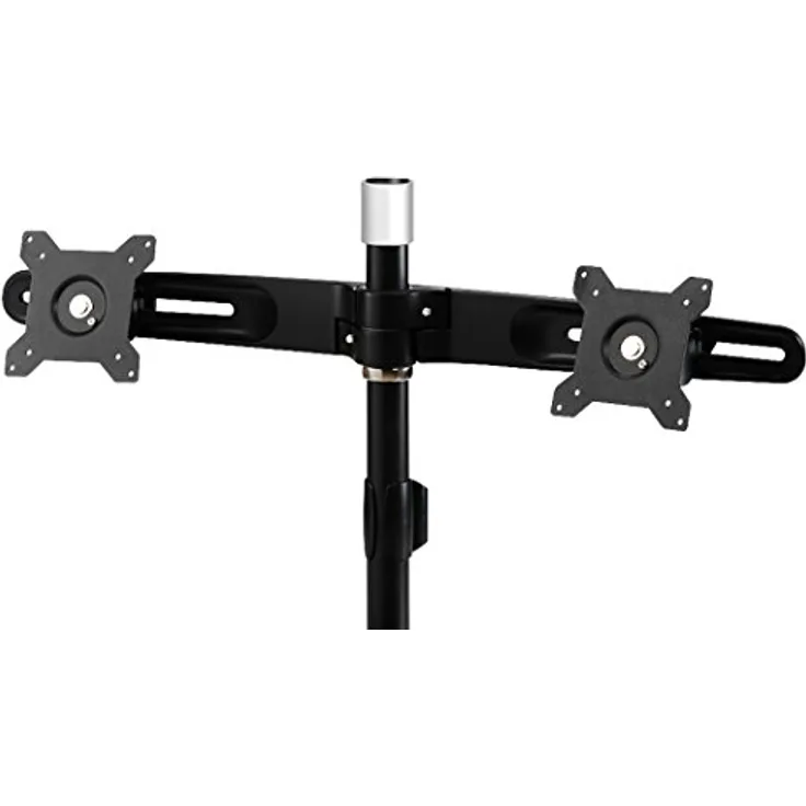 DIGITUS Monitor-Halterung - Erweiterung für DA-90322 - 2 Monitore - Bis 24 Zoll - Bis 2x 8 kg - VESA 75 & 100 - Schwarz